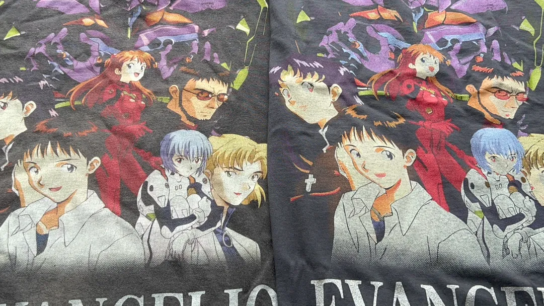 Printing proofing (too many colors, individual color proofing has deviations, has been modified for large quantities) SAINT Mxxxxxx × EVANGELION NEON GNSIS TEE/BLK joint model Neon Genesis Evangelion distressed short-sleeved, washed black S-XL